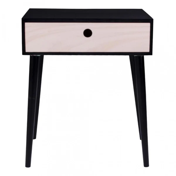 marque pas cher HOUSE NORDIC Table De Chevet Scandinave Noire PARMA 4