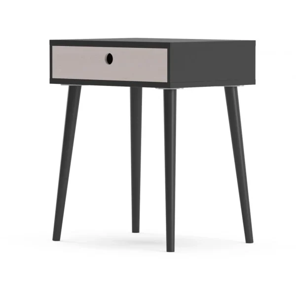 marque pas cher HOUSE NORDIC Table De Chevet Scandinave Noire PARMA 8