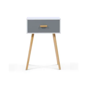 Idmarket Lot De 2 Tables De Chevet Blanches Et Grises Scandinaves En Bois de garantie authentique 8