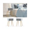 Idmarket Lot De 2 Tables De Chevet Blanches Et Grises Scandinaves En Bois de garantie authentique 22