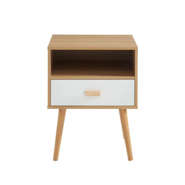 Baita Table De Chevet ULOS Décor Bois Et Blanc 1 Tiroir 1 Niche – L40cm excellente qualité 5