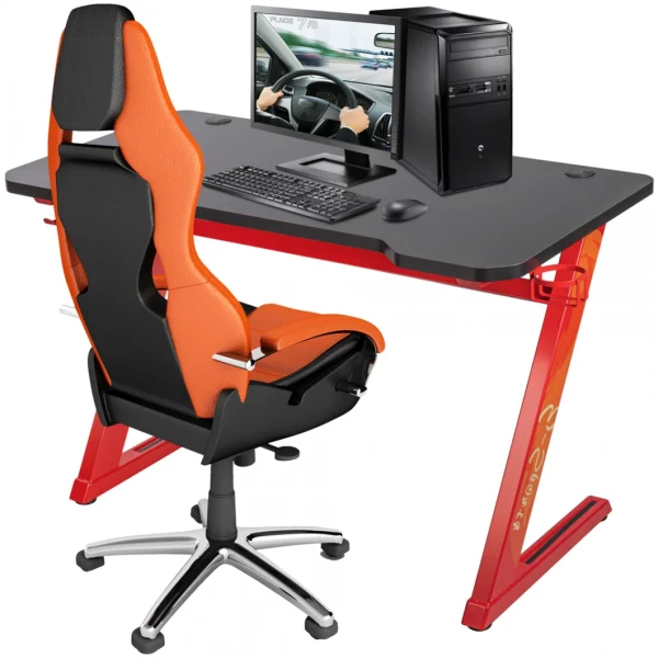 en promotion BeMatik Table De Gaming Et Jeux PC Avec Pieds En ‘Z’ 120 X 60 X 75 Cm 4