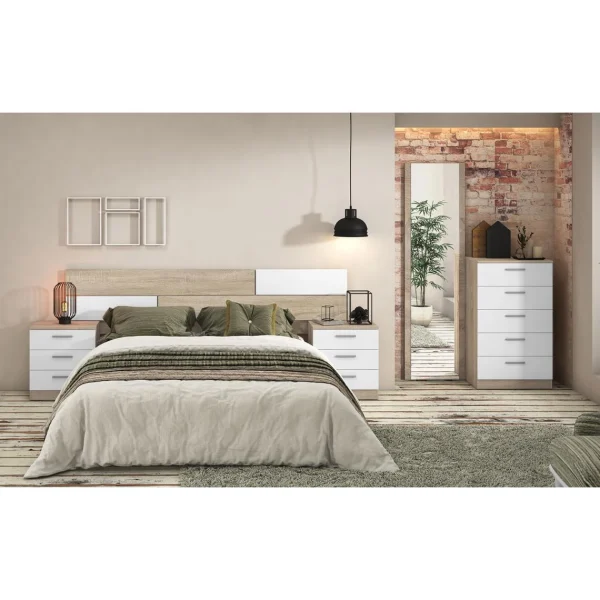 Pegane Table De Nuit / Table De Chevet Coloris Chêne Cambrian/blanc – Longue… dernières 5
