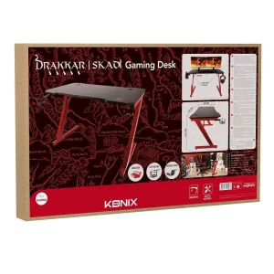 magasin Innelec Table Gaming Bureau De Gamer Drakkar SKADI – Noir Et Rouge – Repose Ca… 12