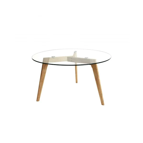 The Home Deco Factory Table Basse Ronde Plateau En Verre 80 Cm. Meilleur Prix Garanti 1