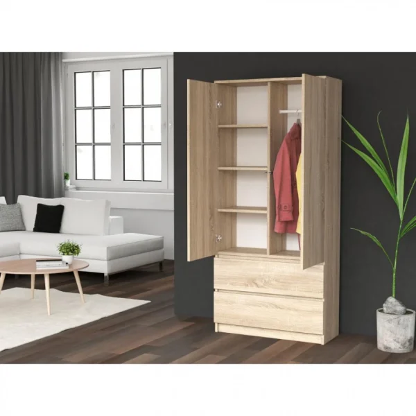 Hucoco TURIN | Armoire Style Moderne Chambre Salon | Penderie Multifonctions … grossiste 5