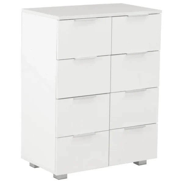 VidaXL Buffet Blanc Brillant 60x35x80 Cm Bois D’ingénierie à prix réduits 3