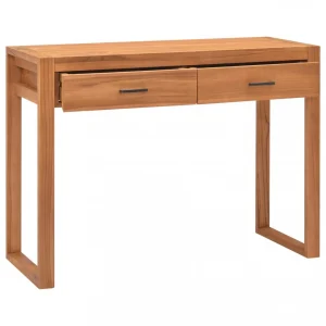 VidaXL Bureau Avec 2 Tiroirs 100x40x75 Cm Bois De Teck Recyclé Authentic Original licence 11