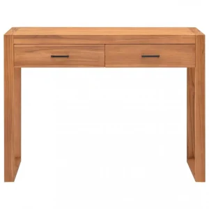 VidaXL Bureau Avec 2 Tiroirs 100x40x75 Cm Bois De Teck Recyclé Authentic Original licence 13