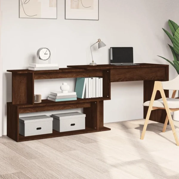 VidaXL Bureau D’angle Chêne Marron 200x50x76 Cm Bois D’ingénierie nouvelle saison 1