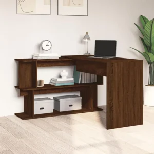 VidaXL Bureau D’angle Chêne Marron 200x50x76 Cm Bois D’ingénierie nouvelle saison 9