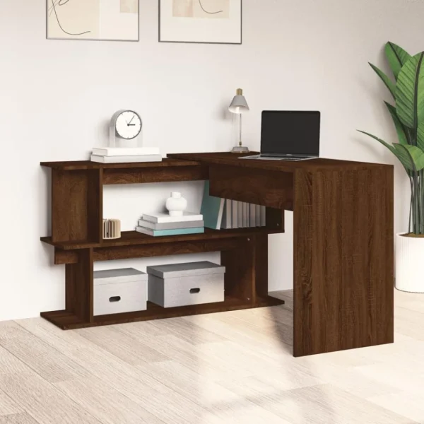 VidaXL Bureau D’angle Chêne Marron 200x50x76 Cm Bois D’ingénierie nouvelle saison 3