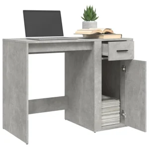 boutique en france VidaXL Bureau Gris Béton 100x49x75 Cm Bois D’ingénierie 13