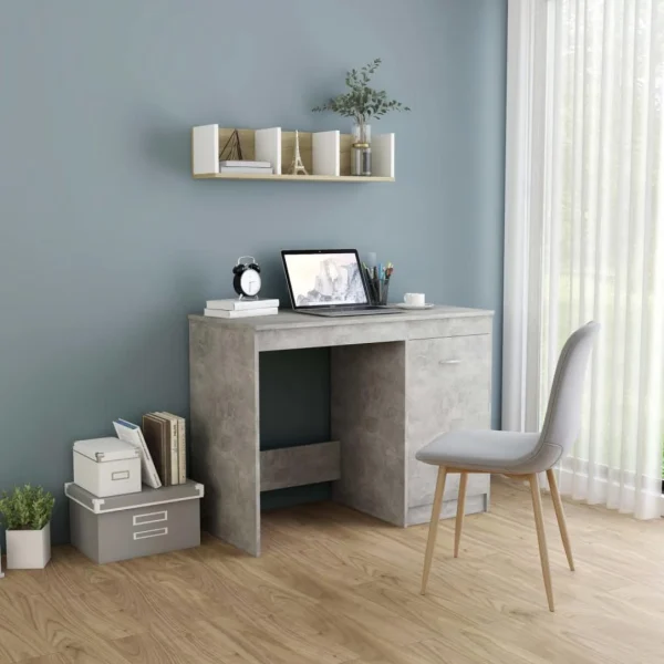 VidaXL Bureau Gris Béton 100x50x76 Cm Aggloméré SOLDES TOUT À 1