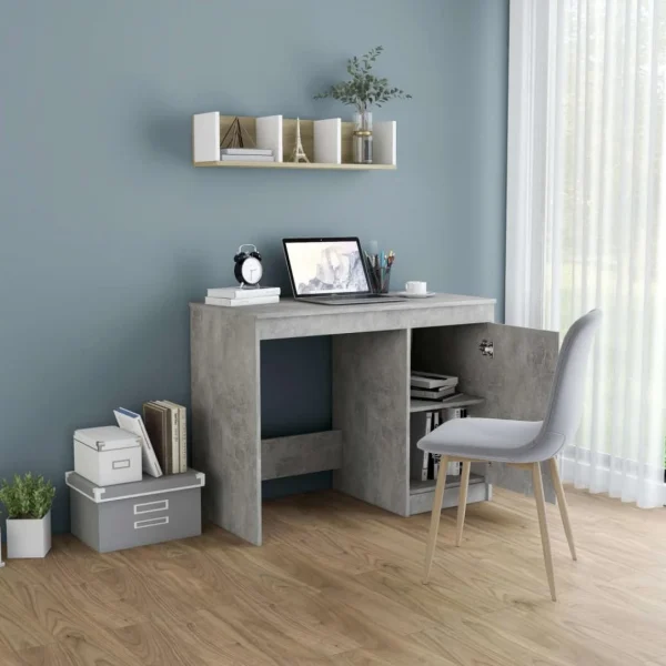 VidaXL Bureau Gris Béton 100x50x76 Cm Aggloméré SOLDES TOUT À 4