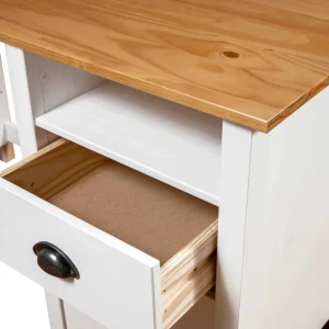 VidaXL Bureau Hill Avec 3 Tiroirs 120x50x74 Cm Bois Pin Massif dernière tendance 15