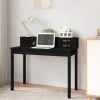 VidaXL Bureau Noir 110x50x93 Cm Bois Massif De Pin prix le plus bas 16