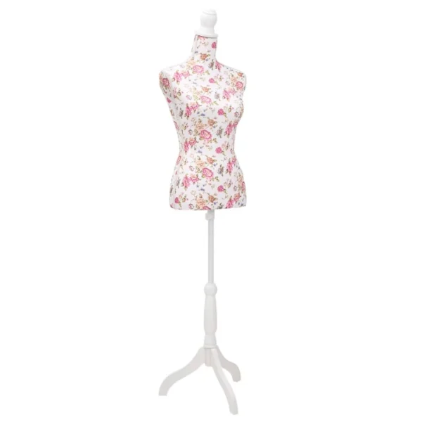 boutiqued pas cher VidaXL Buste De Couture De Femme En Coton Blanc Motifs à Rosiers 1