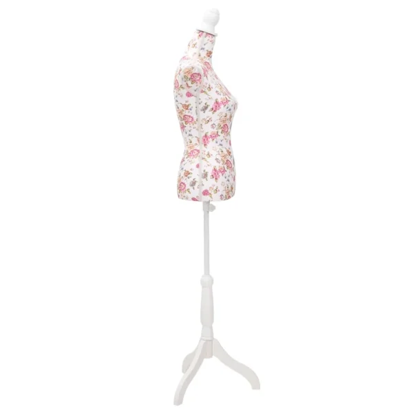 boutiqued pas cher VidaXL Buste De Couture De Femme En Coton Blanc Motifs à Rosiers 3