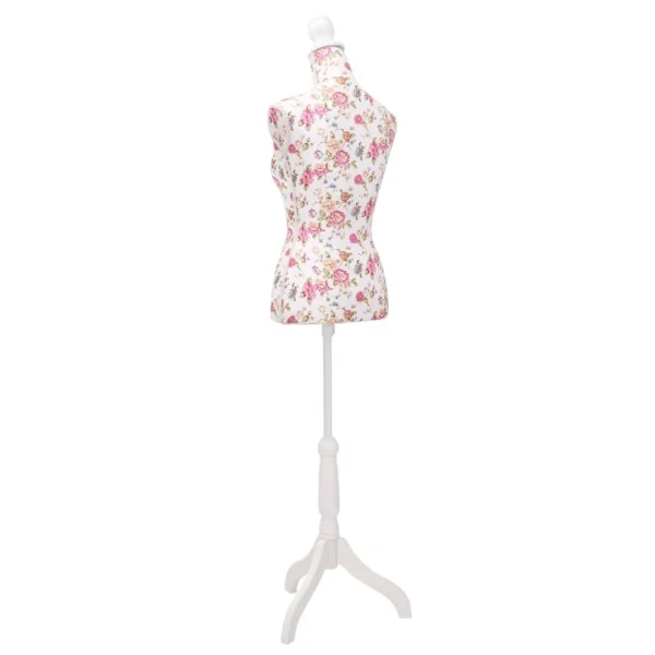 boutiqued pas cher VidaXL Buste De Couture De Femme En Coton Blanc Motifs à Rosiers 4