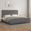 comparez les prix VidaXL Cadre De Lit Avec Tête De Lit Gris 200×200 Cm Similicuir 5
