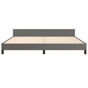 comparez les prix VidaXL Cadre De Lit Avec Tête De Lit Gris 200×200 Cm Similicuir 15