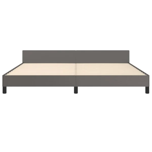 comparez les prix VidaXL Cadre De Lit Avec Tête De Lit Gris 200×200 Cm Similicuir 6