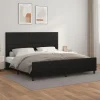 Paiement sécurisé VidaXL Cadre De Lit Avec Tête De Lit Noir 200×200 Cm Similicuir 5