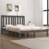 VidaXL Cadre De Lit Gris Bois De Pin Massif 140×190 Cm beauté 7