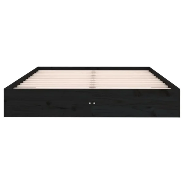 VidaXL Cadre De Lit Noir Bois Massif 200×200 Cm à prix d'occasion 6