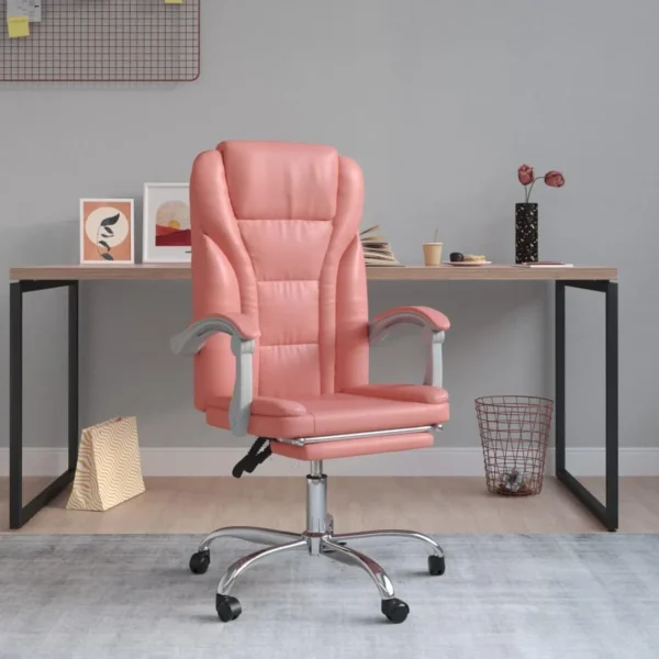 VidaXL Fauteuil Inclinable De Bureau Rose Similicuir meilleure qualité 1