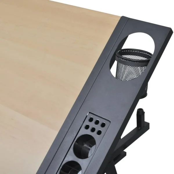 Dernières Nouveautés VidaXL Table à Dessin Inclinable 2 Tiroirs Et Tabouret 5