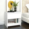 magasin pas cher VidaXL Table De Chevet Blanc 40x30x39 Cm Aggloméré 16