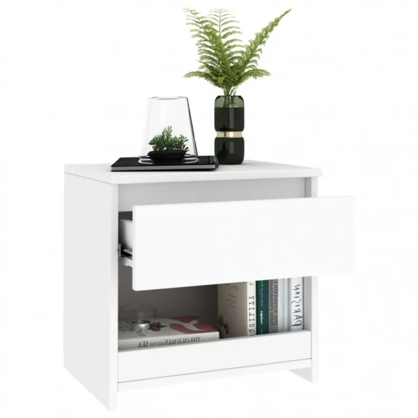 de garantie authentique VidaXL Table De Chevet Blanc 40x30x39 Cm Aggloméré 4