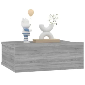 VidaXL Tables De Chevet Flottantes 2 Pcs Sonoma Gris 40x30x15 Cm boutique pas cher 11