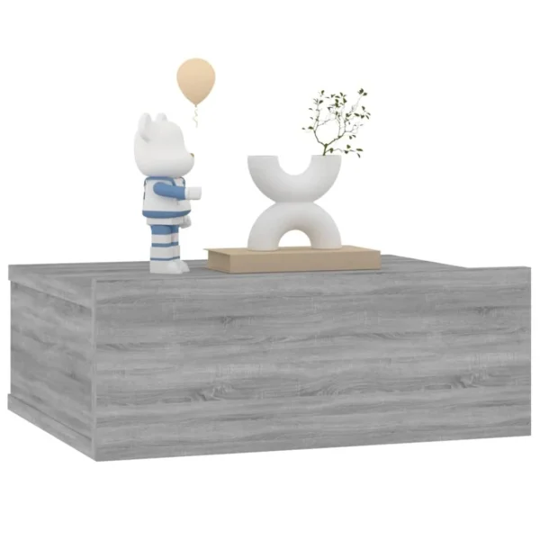 VidaXL Tables De Chevet Flottantes 2 Pcs Sonoma Gris 40x30x15 Cm boutique pas cher 4
