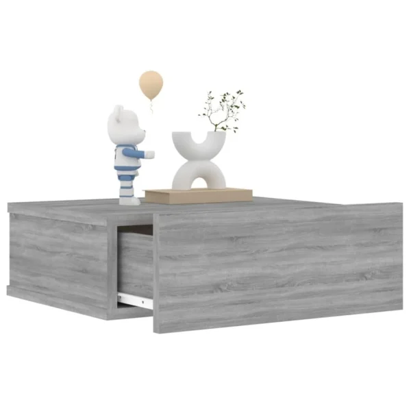 VidaXL Tables De Chevet Flottantes 2 Pcs Sonoma Gris 40x30x15 Cm boutique pas cher 5