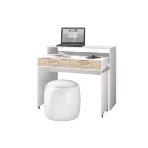 bas prix Selsey Bureau Coiffeuse / Bureau Extensible – COCO – 100 Cm – Blanc Mat / Eff… 10