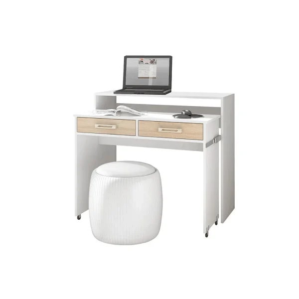bas prix Selsey Bureau Coiffeuse / Bureau Extensible – COCO – 100 Cm – Blanc Mat / Eff… 4